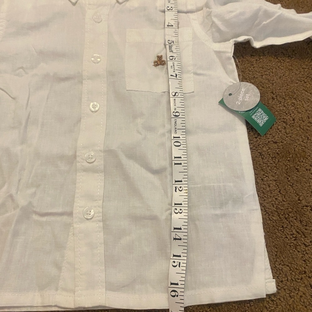 Gap Boys White Button Down Shirt & Tan Pants Set New Size 4 - Picture 4 of 16